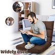 Costway Cotton Adjustable 14-Position Floor Gaming Sofa Chair in Coffee
