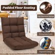 Costway Cotton Adjustable 14-Position Floor Gaming Sofa Chair in Coffee