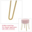 Costway 18'' Round Velvet Ottoman/Footrest Stool/Dressing Chair in Pink