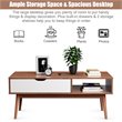 Costway Engineered Wood Coffee Table with Drawer and Storage Shelf in Walnut