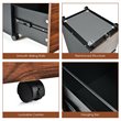 Costway 2-drawer P2 Engineered Wood Rolling Mobile Filing Cabinet in Brown