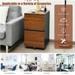 Costway 2-drawer P2 Engineered Wood Rolling Mobile Filing Cabinet in Brown