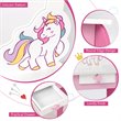 Costway Wooden Kids Vanity Makeup Dressing Table Chair Set in White/Pink
