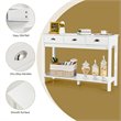 Costway Entryway Sofa Side Console Table with 3 Drawers Bottom Shelf in White
