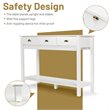 Costway Entryway Sofa Side Console Table with 3 Drawers Bottom Shelf in White