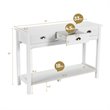 Costway Entryway Sofa Side Console Table with 3 Drawers Bottom Shelf in White