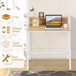 Costway 2-tier Contemporary Engineered Wood Computer Desk in Natural