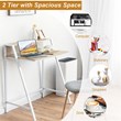 Costway 2-tier Contemporary Engineered Wood Computer Desk in Natural