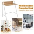 Costway 2-tier Contemporary Engineered Wood Computer Desk in Natural