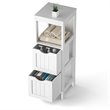 Costway Floor Cabinet Multifunction Bathroom Storage Organizer Rack in White