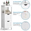 Costway Floor Cabinet Multifunction Bathroom Storage Organizer Rack in White
