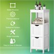 Costway Floor Cabinet Multifunction Bathroom Storage Organizer Rack in White