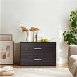 Costway 2-Drawer Stackable Organizer Storage Cabinet Dresser Chest in Espresso