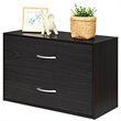 Costway 2-Drawer Stackable Organizer Storage Cabinet Dresser Chest in Espresso