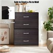 Costway 2-Drawer Stackable Organizer Storage Cabinet Dresser Chest in Espresso
