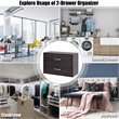 Costway 2-Drawer Stackable Organizer Storage Cabinet Dresser Chest in Espresso