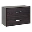 Costway 2-Drawer Stackable Organizer Storage Cabinet Dresser Chest in Espresso