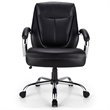 Costway PU and PVC Big & Tall Adjustable High Back 500 LBS Office Chair in Black