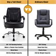 Costway PU and PVC Big & Tall Adjustable High Back 500 LBS Office Chair in Black
