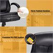 Costway PU and PVC Big & Tall Adjustable High Back 500 LBS Office Chair in Black