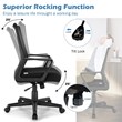 Costway Sponge Adjustable Height Home Office Chair with Lumbar Support in Black