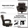 Costway Faux Leather Adjustable Executive Office Chair with Armrest in Brown