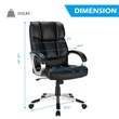 Costway Faux Leather High Back Adjustable Executive Computer Desk Chair in Black