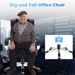 Costway Faux Leather High Back Adjustable Executive Computer Desk Chair in Black