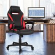 Costway PVC and Sponge High Back Adjustable Swivel Gaming Chair in Red
