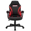 Costway PVC and Sponge High Back Adjustable Swivel Gaming Chair in Red