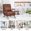 Costway Sponge Folding 5-position Convertible Sleeper Bed with Pillow in Coffee