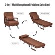 Costway Sponge Folding 5-position Convertible Sleeper Bed with Pillow in Coffee