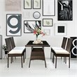 Costway 5-piece Rattan and Steel Patio Dining Set with High Back Chair in Brown