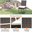 Costway 5-piece Rattan and Steel Patio Dining Set with High Back Chair in Brown