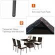 Costway 5-piece Rattan and Steel Patio Dining Set with High Back Chair in Brown