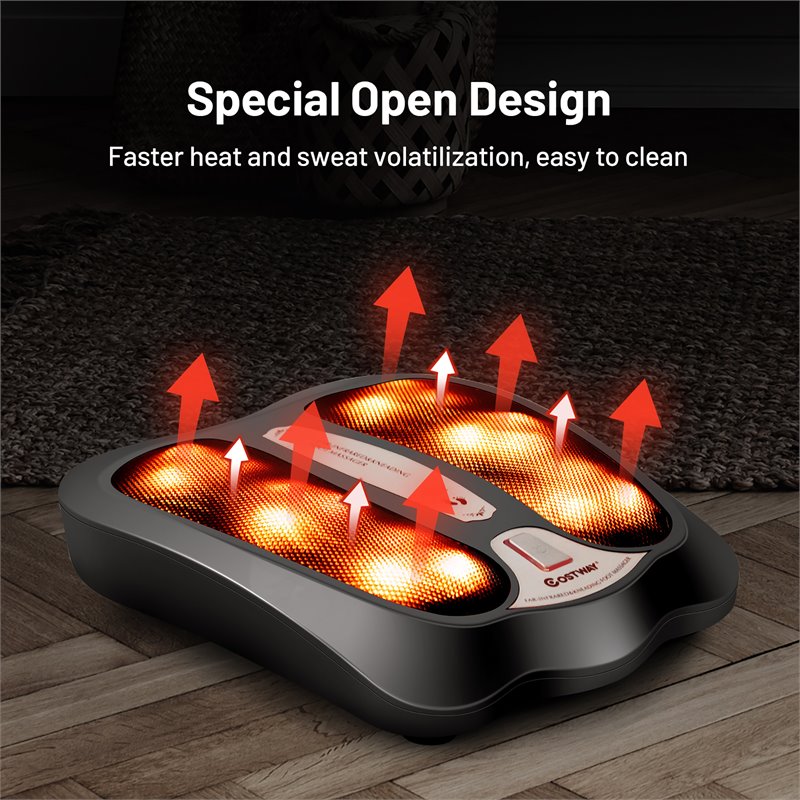 Costway Contemporary Plastic Foot Massager with Rotating Massage Heads in Black