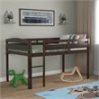 Costway Twin Low Loft Bunk Junior Bed with Wooden Guard Rail Ladder in Espresso