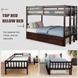Costway Wood and PB Twin Over Twin Pull-Out Bunk Bed with Trundle in Espresso