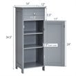 Costway Free-Standing Bathroom Floor Cabinet Storage Organizer in Gray