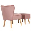 Costway Thick Padded Button Tufted Leisure Chair and Ottoman Set in Pink