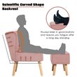 Costway Thick Padded Button Tufted Leisure Chair and Ottoman Set in Pink