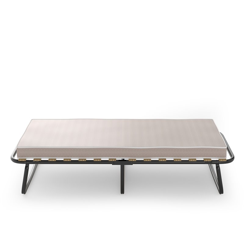 Costway Metal Guest Sleeper Folding Bed with Memory Foam Mattress in Black
