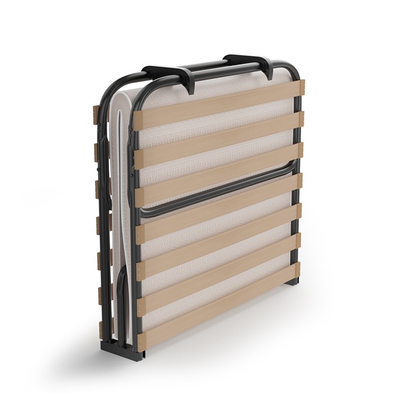 Costway Metal Guest Sleeper Folding Bed with Memory Foam Mattress in Black