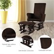 Costway Contemporary Fabric Rocking Chair Glider & Ottoman Set in Brown