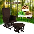 Costway Contemporary Fabric Rocking Chair Glider & Ottoman Set in Brown