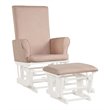 Costway Contemporary Fabric Rocking Chair Glider & Ottoman Set in Pink