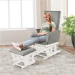 Costway Contemporary Fabric Rocking Chair Glider & Ottoman Set in Light Gray