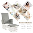 Costway Contemporary Fabric Rocking Chair Glider & Ottoman Set in Light Gray