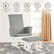 Costway Contemporary Fabric Rocking Chair Glider & Ottoman Set in Light Gray