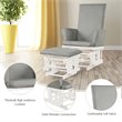 Costway Contemporary Fabric Rocking Chair Glider & Ottoman Set in Light Gray